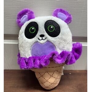 Nanco Panda Bear Ice Cream Cone Plush Stuffed Animal 11" Food Purple